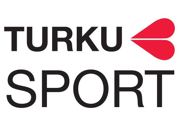 Turku Sportin logo mustana ja punaisena valkoisella pohjalla