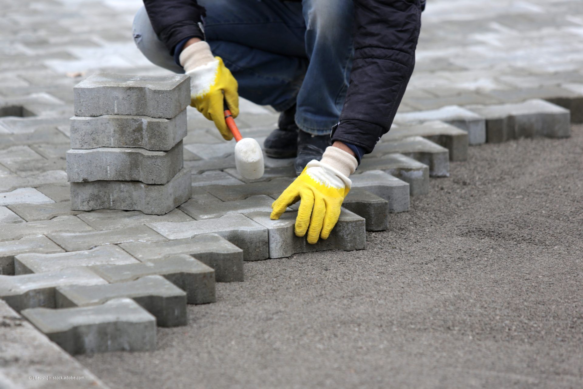 Backsteine werden verlegt