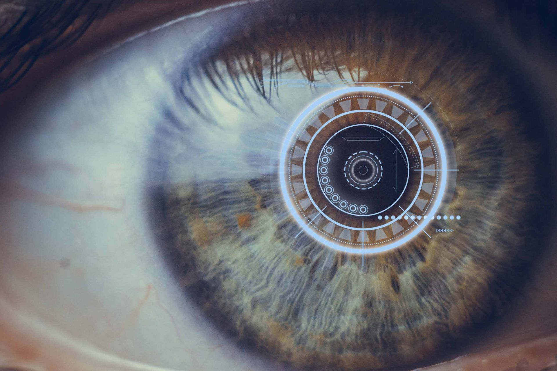 Un primer plano del ojo de una persona con un círculo alrededor.