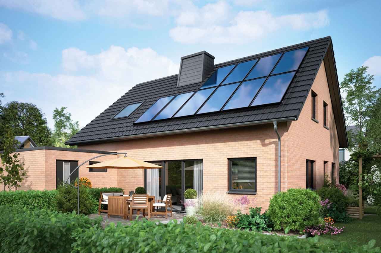 Maison avec panneaux solaires
