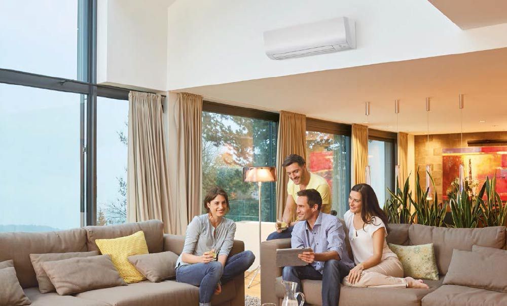 Salon avec climatiseur