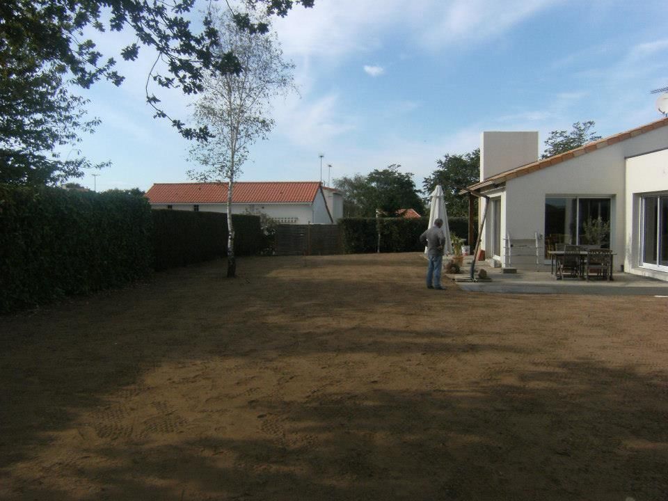 Terrassement dans un jardin
