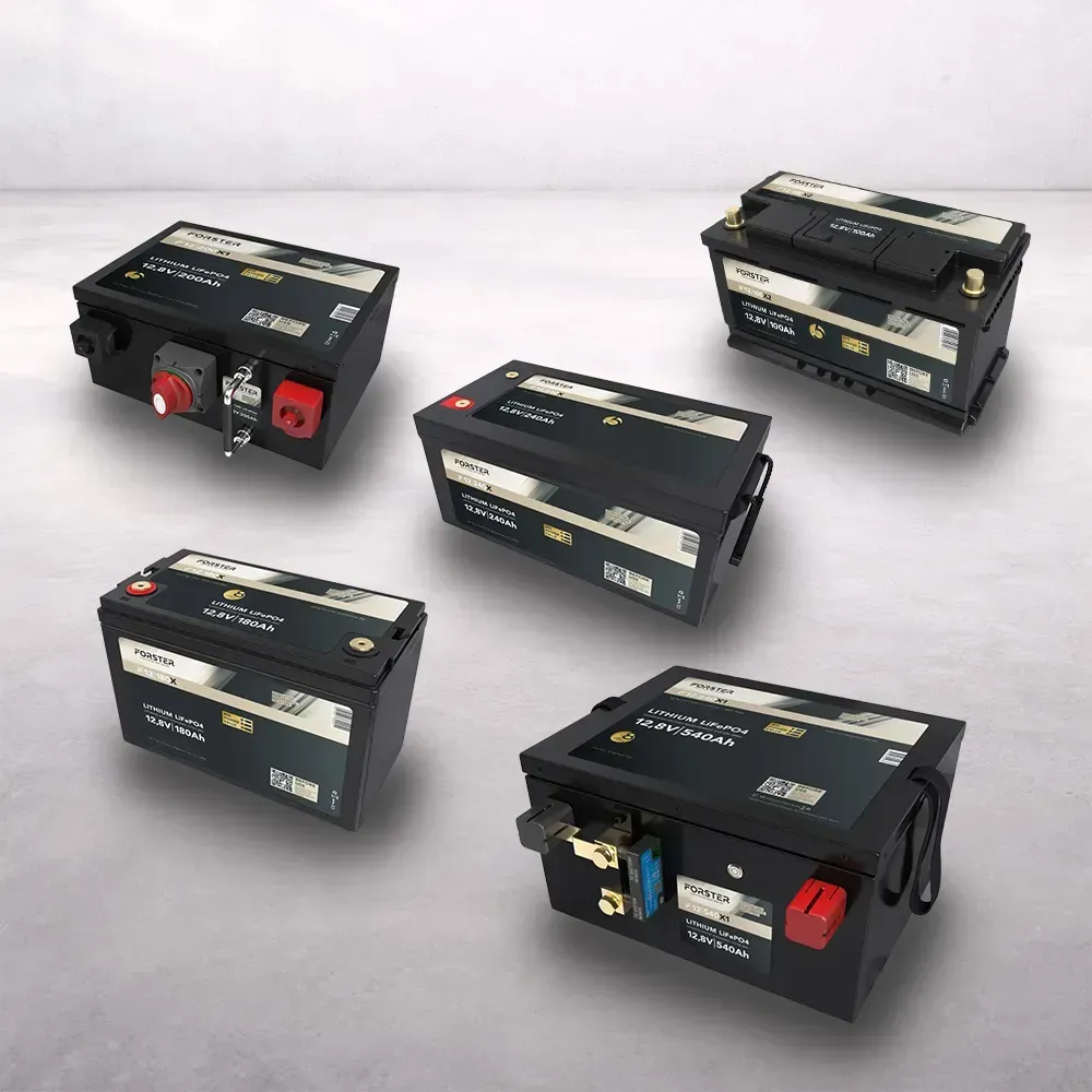 Forster Premium LiFePO₄ Versorgerbatterien in verschiedenen Bauformen und Kapazitäten.