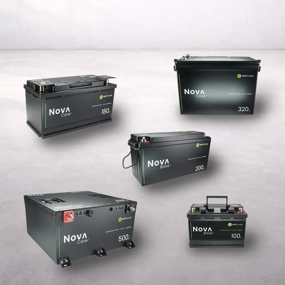 Wattstunde NOVA Base² und NOVA Core² LiFePO₄-Batterien in verschiedenen Kapazitäten