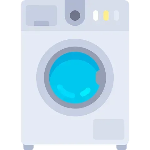 Una lavadora con puerta azul icono gratis