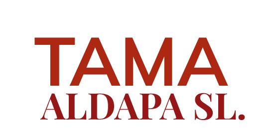 Un logotipo rojo y blanco para tama aldapasl.
