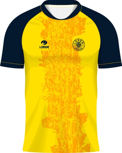 illustration d'un maillot de foot imprimé jaune et noir