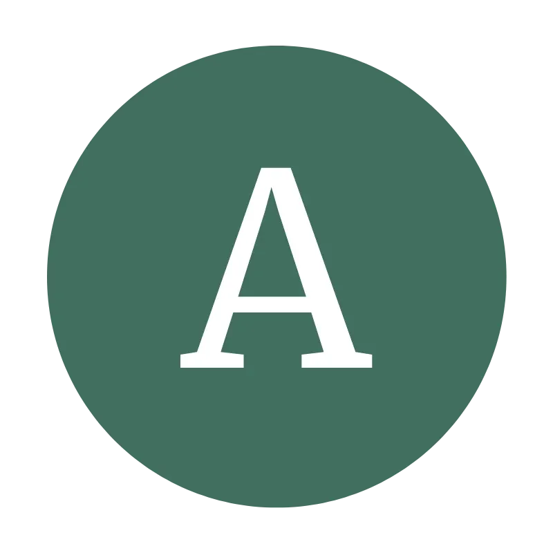 Un círculo rojo con una letra g negra dentro