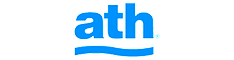 Un logotipo azul sobre un fondo blanco.