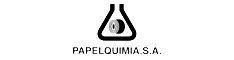 Un logotipo en blanco y negro para Papelquimia S.A.