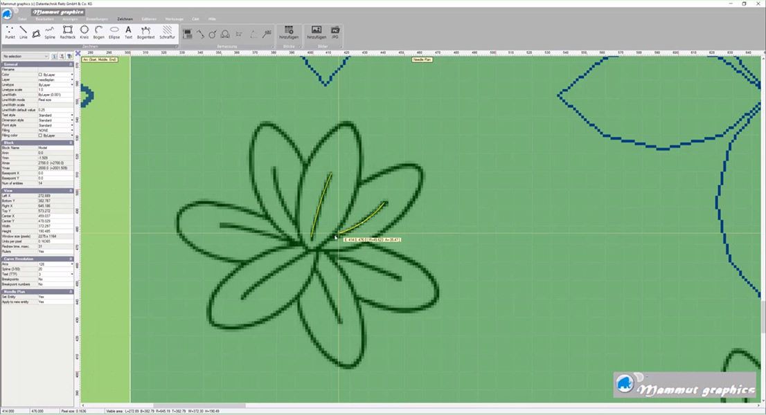 Ein Computerbildschirm mit einer Zeichnung einer Blume darauf