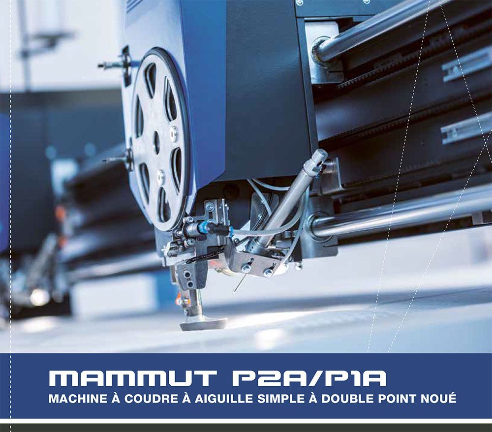 Eine Broschüre zur Doppelsteppstich-Einnadelnahmaschine Mammut P2A / P1A