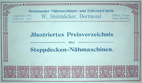 Ein Zettel mit der Aufschrift Steppdecken-Nähmaschinen