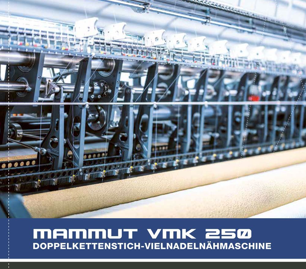 Eine Werbung für Mammut VMK 250 zeigt eine Maschine in einer Fabrik