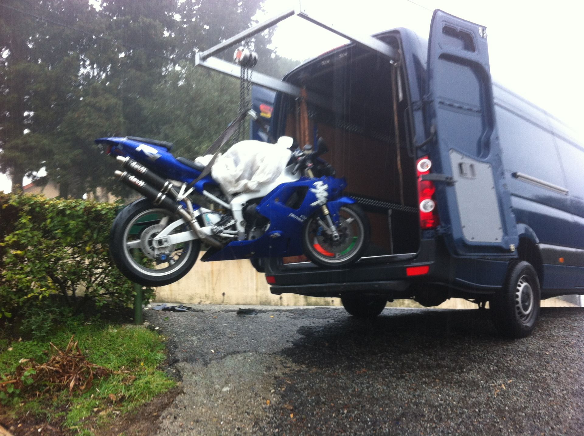 Remorquage d'une moto