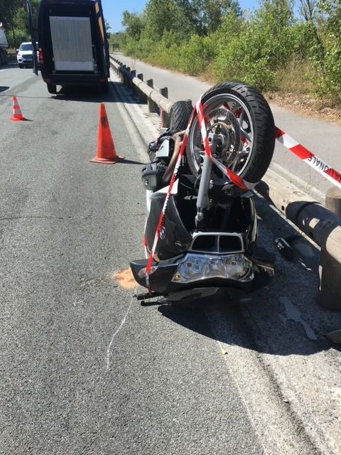 Moto accidentée