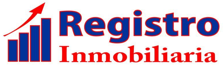 Logotipo con el texto “Registro Inmobiliaria” y un gráfico ascendente con una flecha.