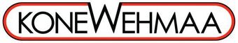 KONEWHEMAA-logo mustalla tekstillä punaisen soikean reunuksen sisällä valkoisella taustalla