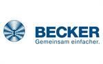 A blue and white logo for becker gemeinsam einfacher.