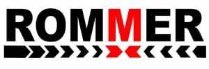 Logotipo de ROMMER con texto negro y 