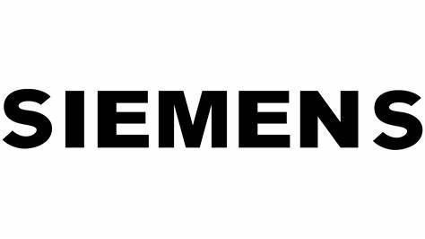 Logotipo de Siemens en negrita y fuente sans-serif. Texto en negro sobre fondo blanco.