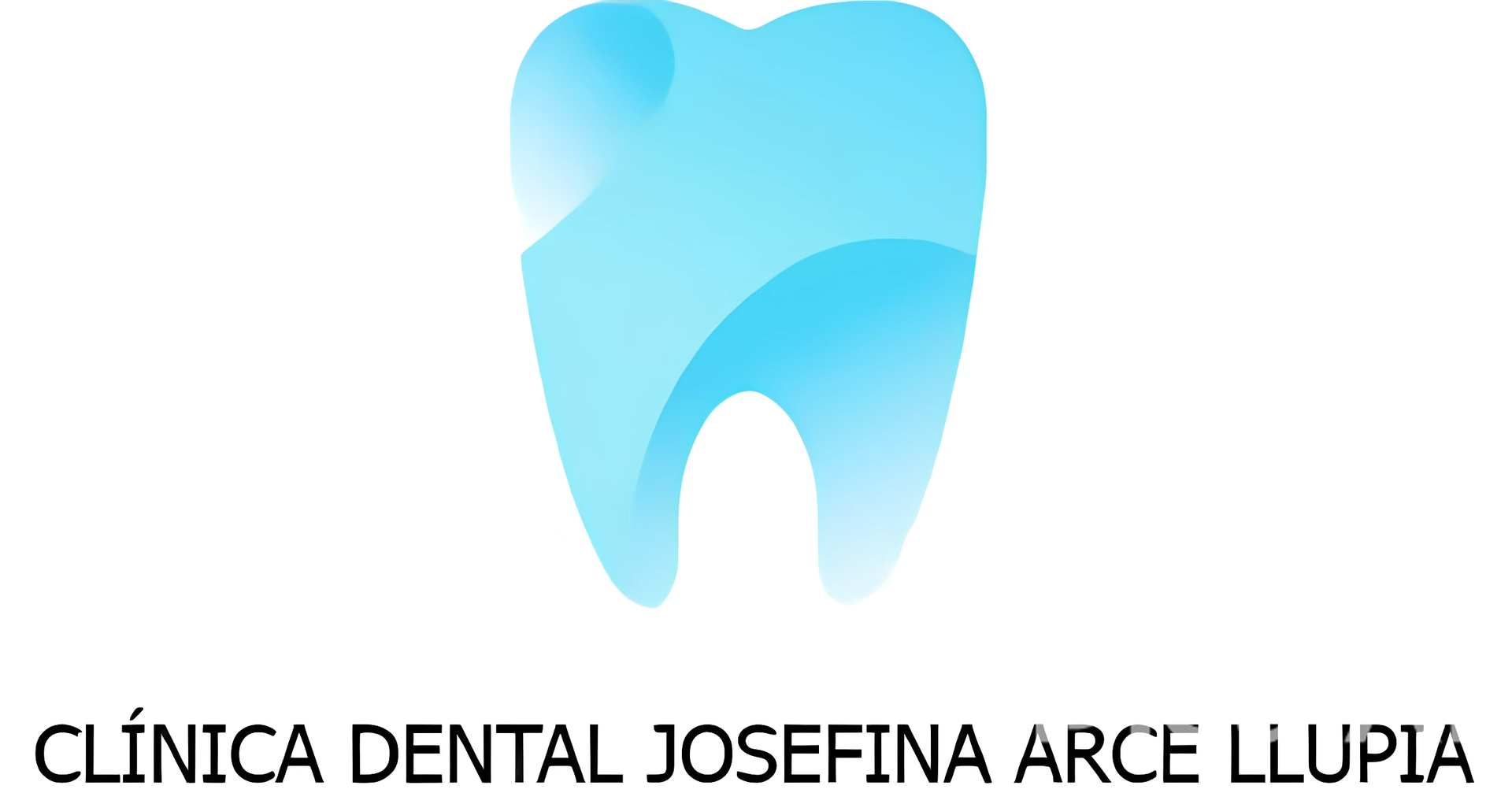 Un diente azul con las palabras clinica dental josefina arce llupia debajo.