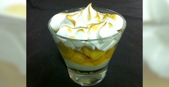 Verrine de pomme confite meringuée