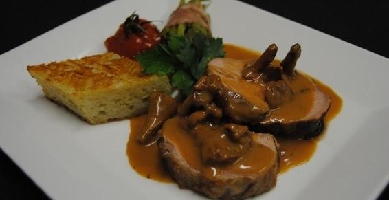 Roti de  veau aux girolles