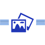 Icône avec des photos pour représenter la galerie photos des réalisations de chantiers