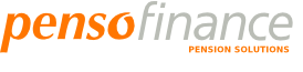 Un logo pour penso finance est affiché sur un fond blanc