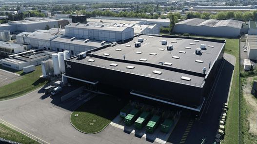 Vue aérienne de l'entrepôt JDE la Maison du Café à Andrézieux-Bouthéon