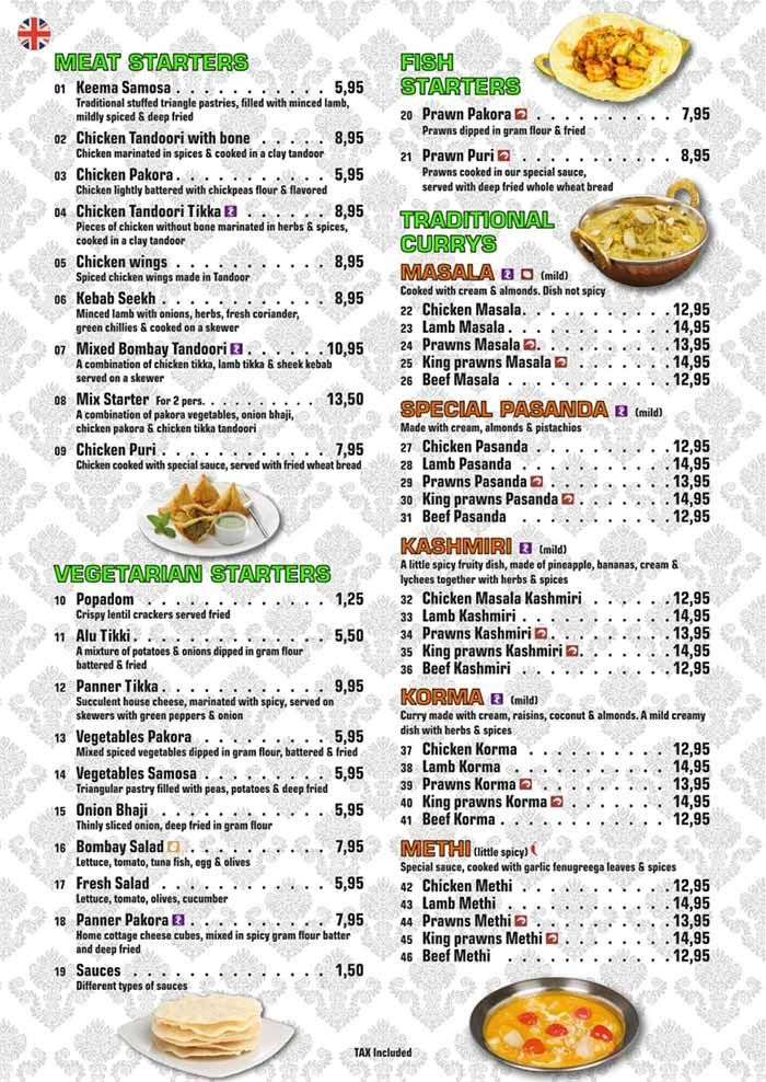Menú del restaurante con secciones de hamburguesas, sándwiches y desayunos, además de fotos de los platos y precios.