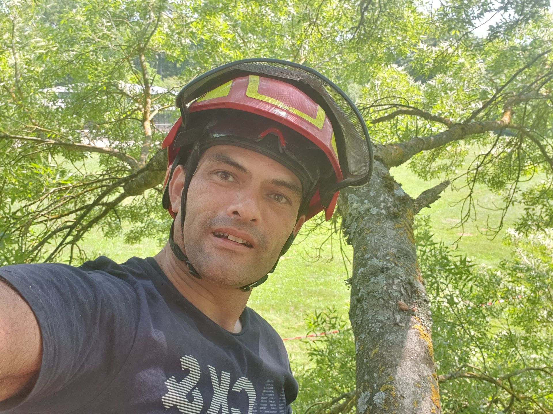Selfie d'un artisan élagueur