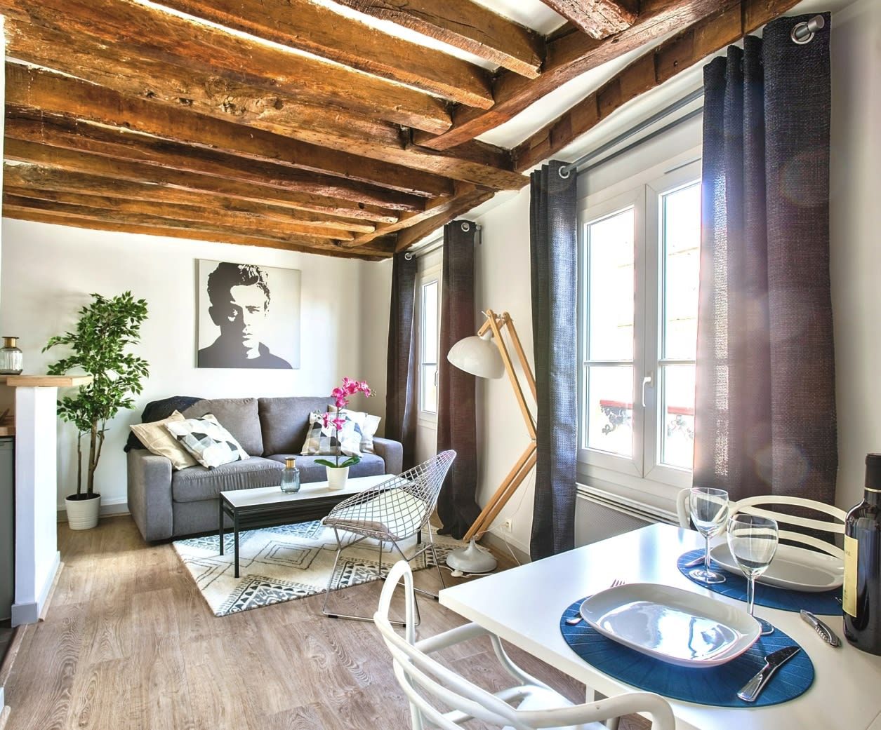 A cosy and comfortable living room in the heart of Paris near Notre Dame.