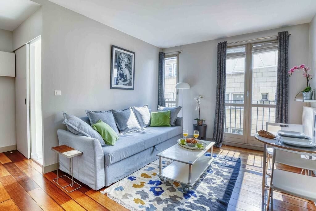 A cosy and comfortable living room in the heart of Paris near Le Marais.