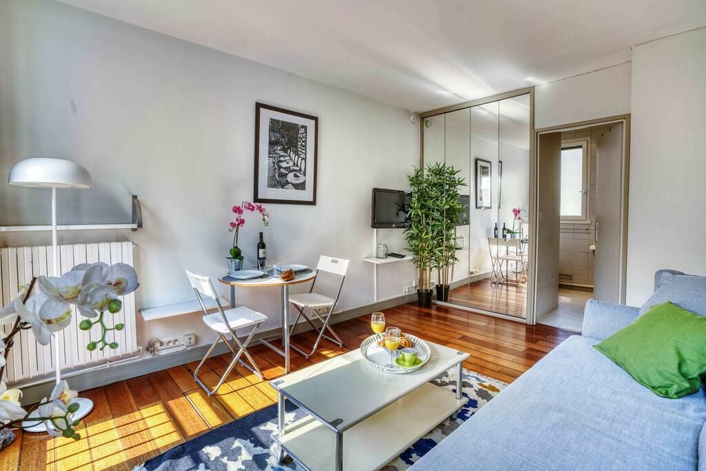 A cosy and comfortable living room in the heart of Paris near Le Marais.