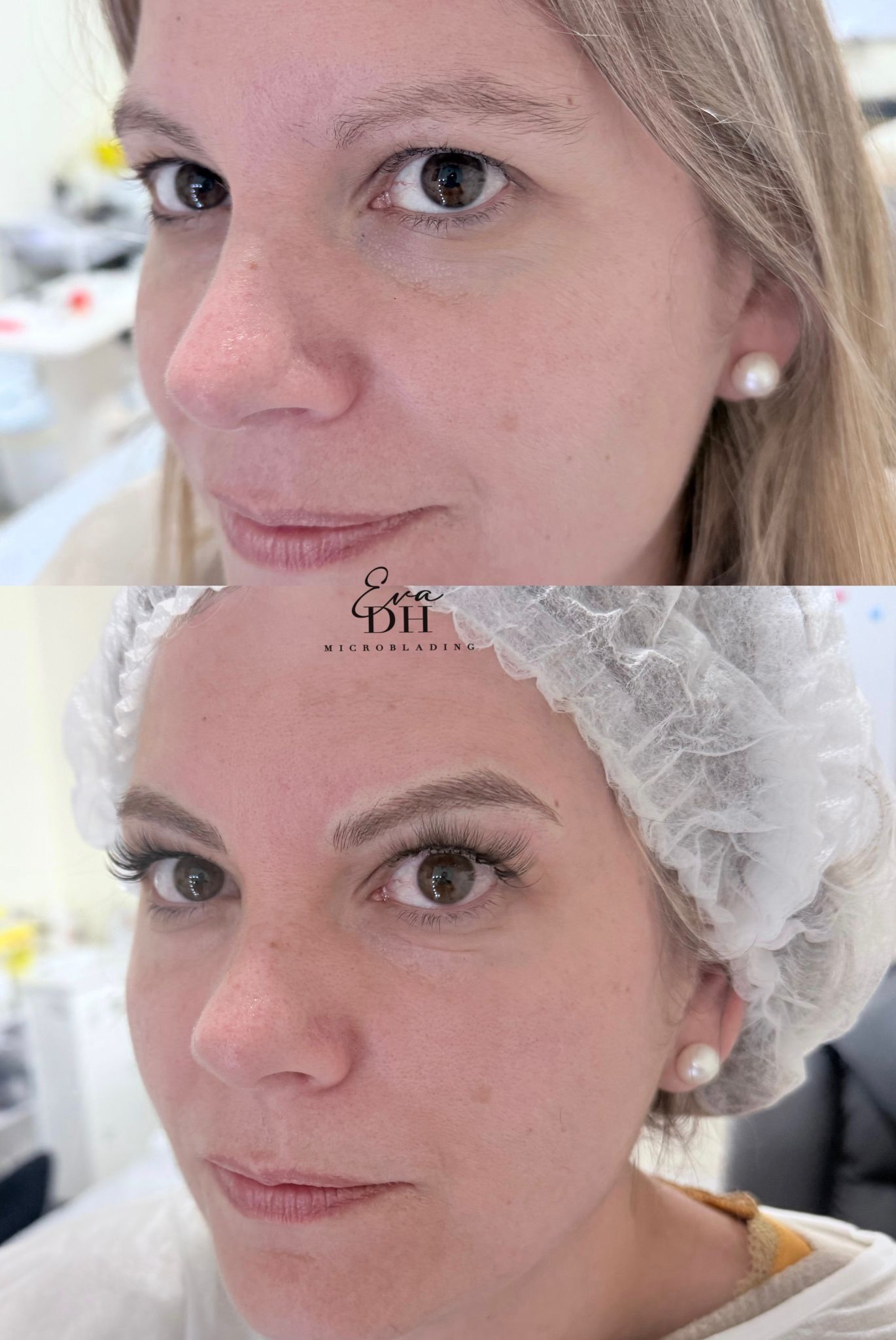 Un primer plano del rostro de una mujer con un sombrero blanco.