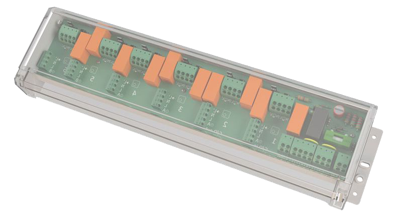 Ein sehr langes elektronisches Gerät mit vielen Kabeln.