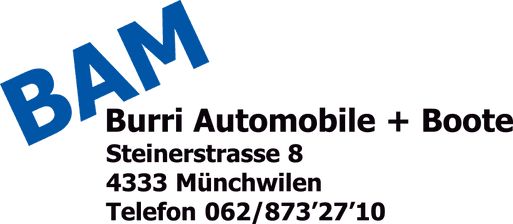 Logo | Garage, Autos aller Marken, Oldtimer, Motorboote | BAM Burri Automobile Münchwilen