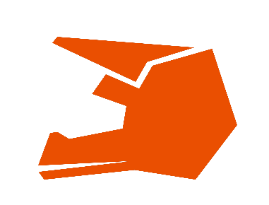 Casco de motocross naranja.
