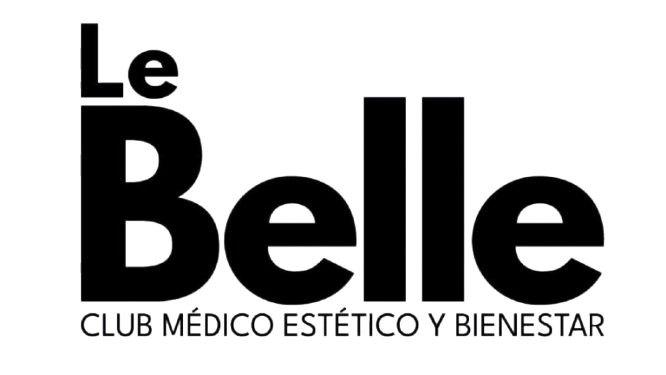 A black and white logo for le belle club medico estético y bienestar