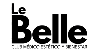 A black and white logo for le belle club medico estético y bienestar