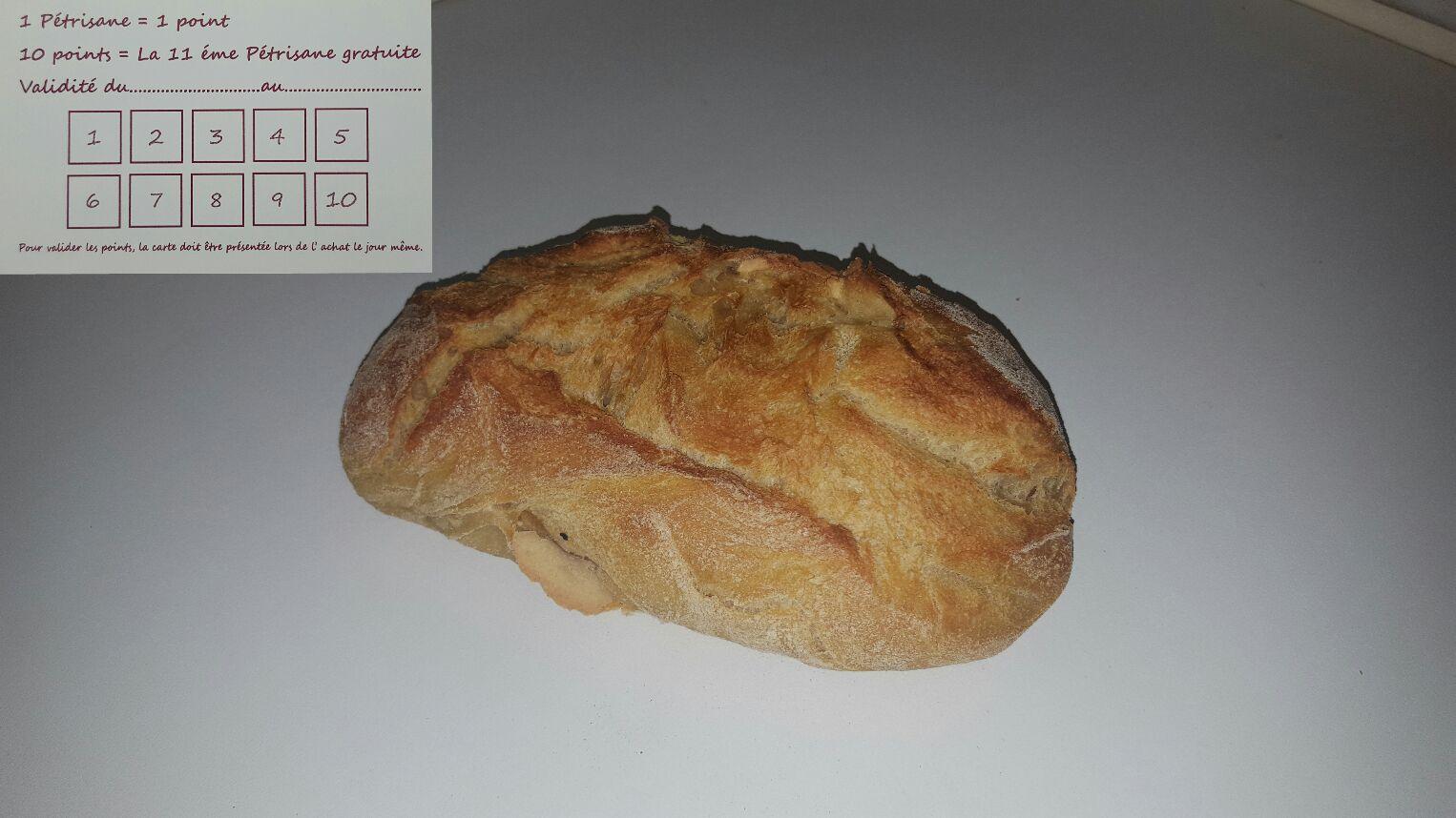 Bâtard pétrisane et sa carte de fidélité 250g