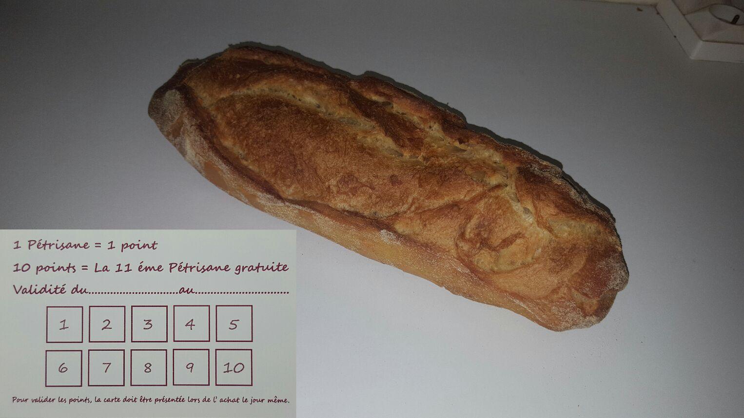 Flûte pétrisane et sa carte de fidélité 500g