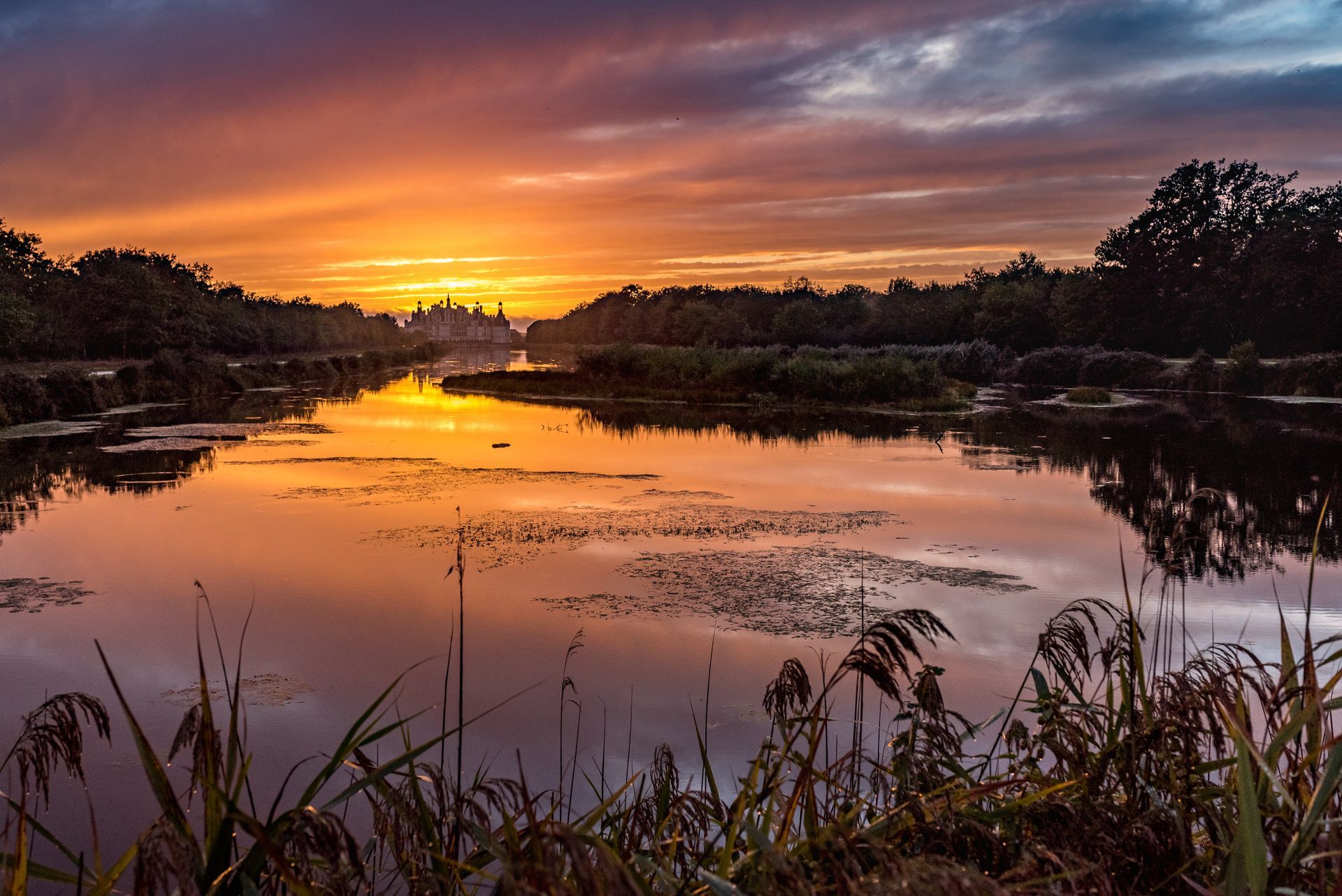 Château de Chambord au coucher du soleil