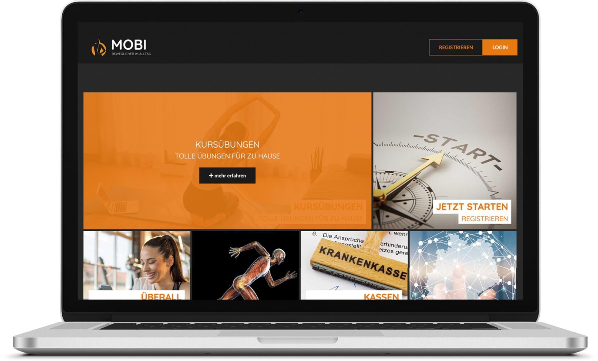 Mockup von mobi-online auf einem Laptop
