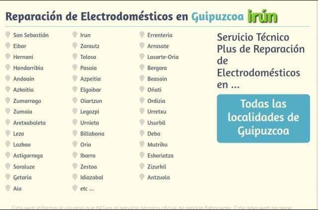 Un anuncio de electrodomésticos en guipuzcoa en español