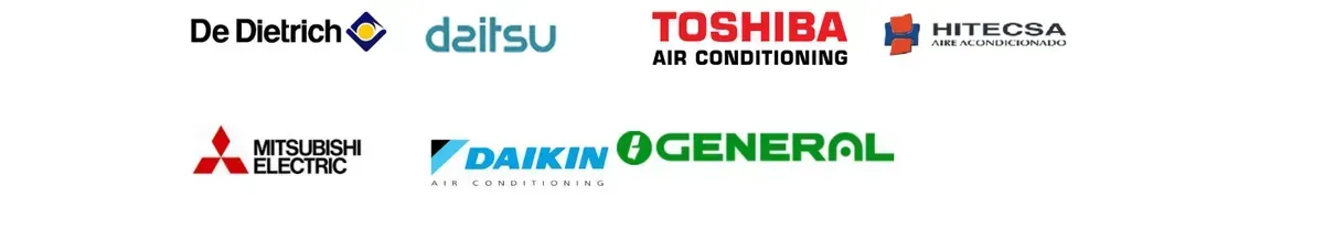 Logotipos de empresas en negro, rojo, azul y verde sobre fondo blanco.
