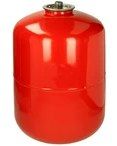Vase d'expansion rouge avec une valve sur le dessus