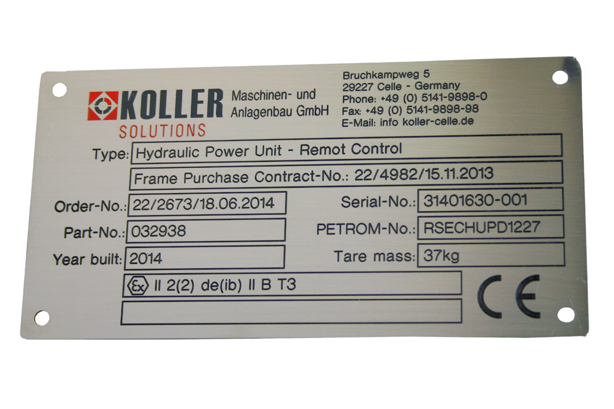 Ein Etikett mit dem Wort Koller darauf